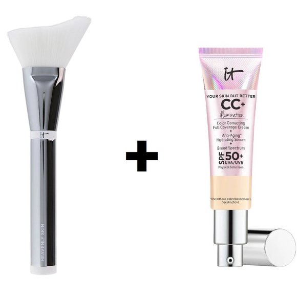 it cosmetics Other - IT COSMETICS CC+ Illumination Full Coverage Cream Light + Heavenly Skin Brush!